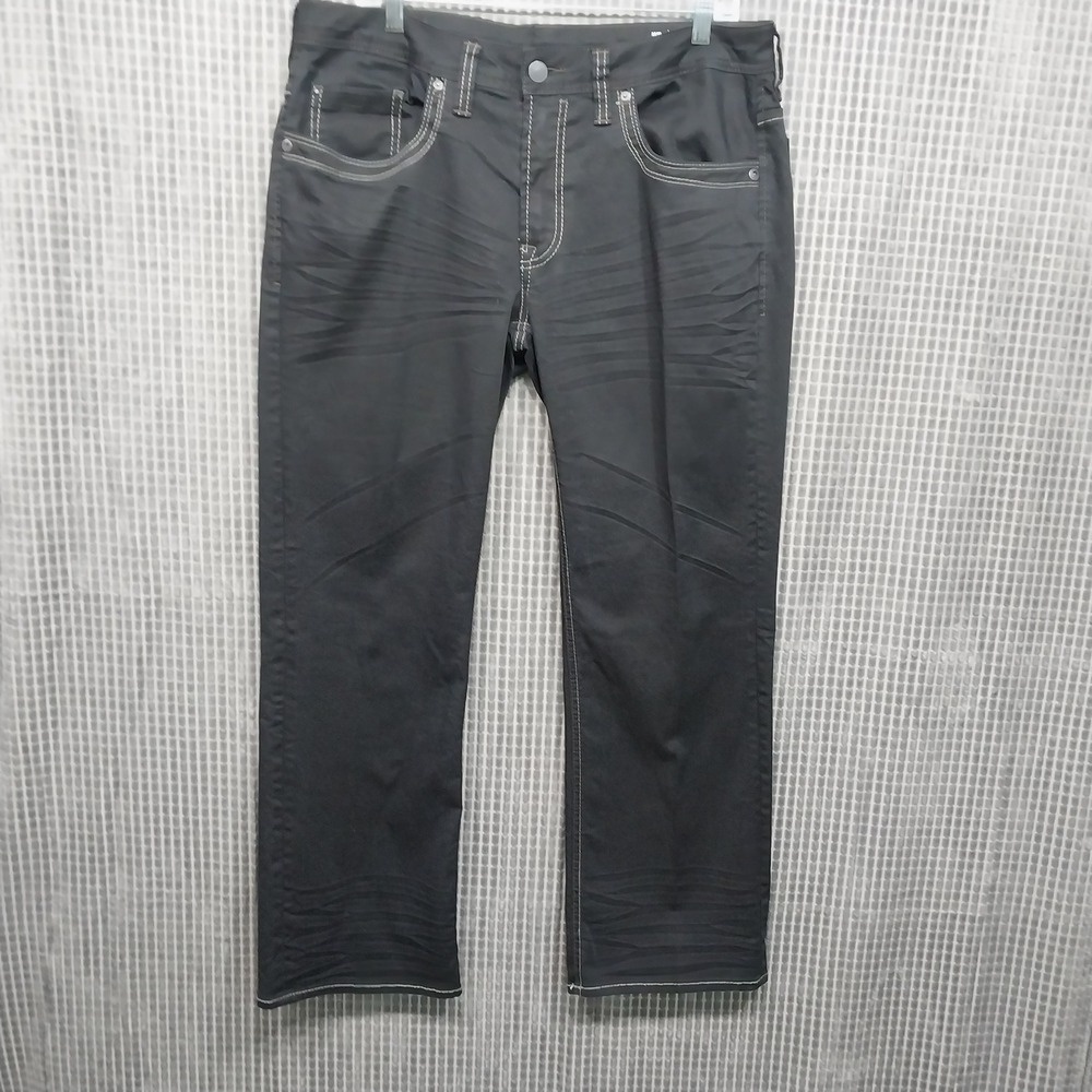 Buffalo David Bitton Brady-x Straight Stretch Pants 34x30 Black Mens